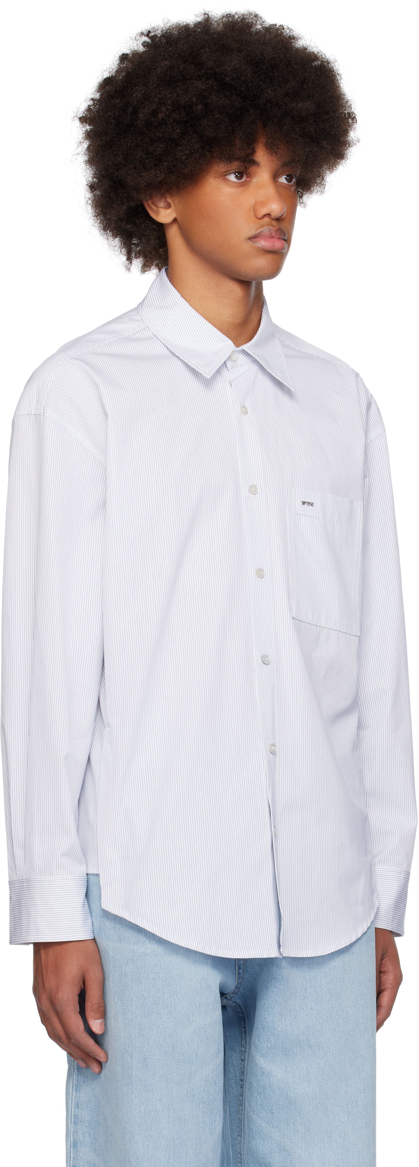 Košeľa WOOYOUNGMI WOOYOUNGMI Striped Regular Shirt Biela | W243SH08, 1