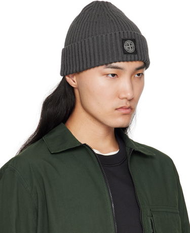 Kulicha Stone Island Stone Island Full Rib RWS Wool Beanie Šedá | K2S15 N100002 S00C3, 1