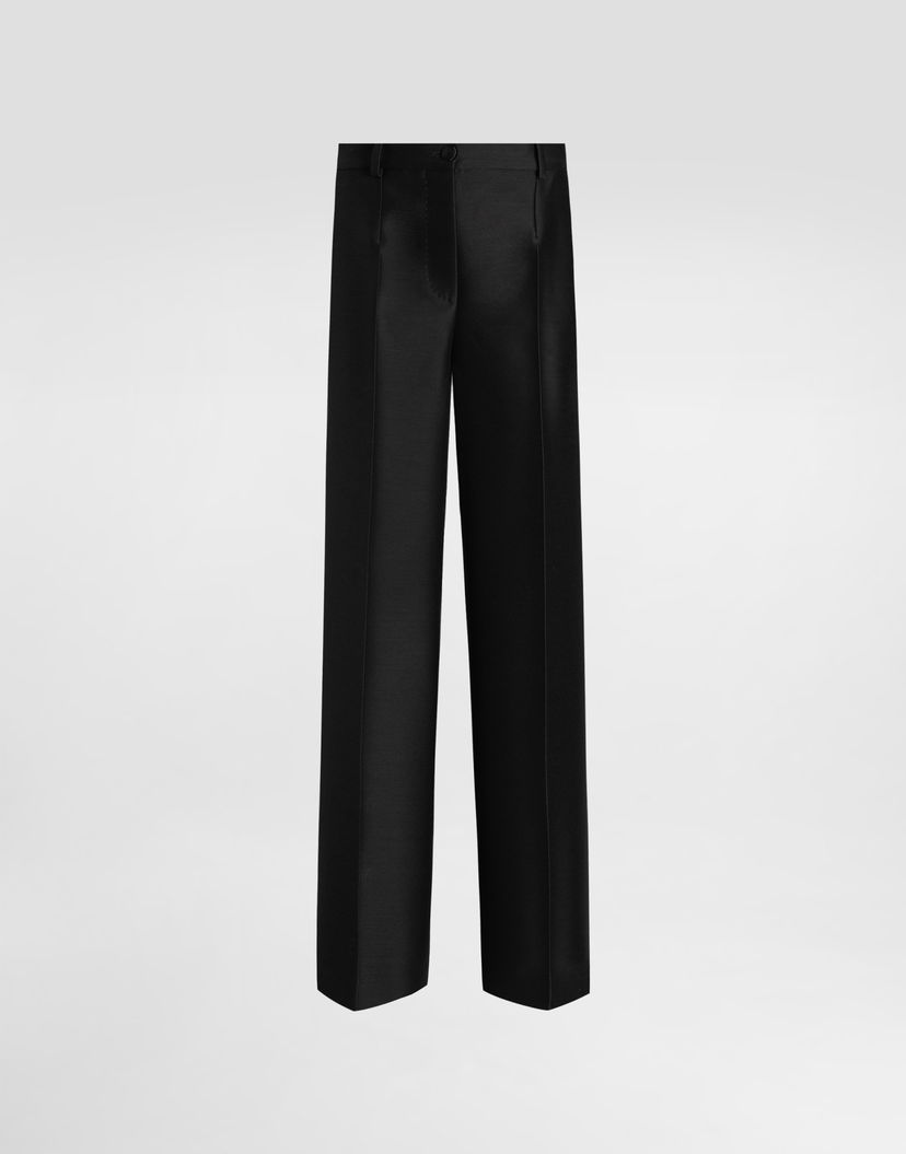 Nohavice Dolce & Gabbana Dolce & Gabbana Wool And Silk Faille Trousers Čierna | FTC18TGDC6PN0000