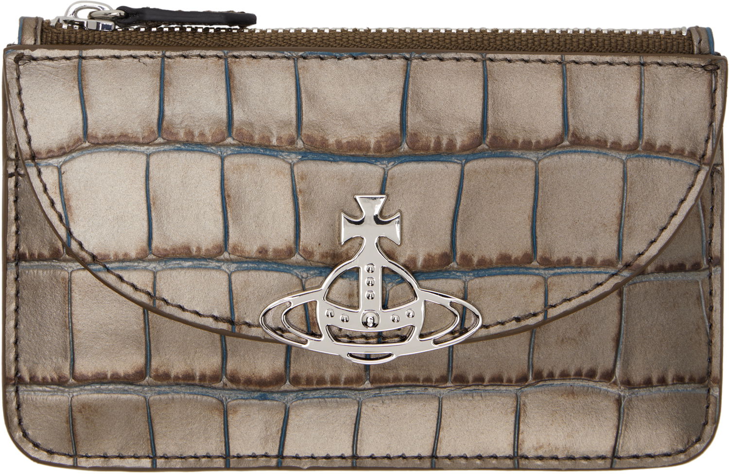 Peňaženka Vivienne Westwood Vivienne Westwood Half Moon Croc Embossed Card Holder Hnedá | 5402000DW-L00A2-, 0