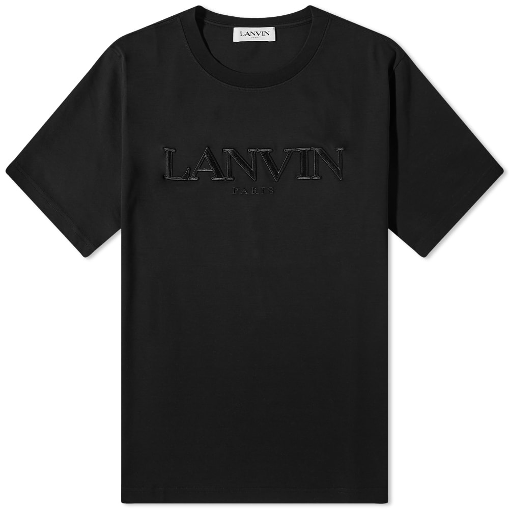 Tričko LANVIN Tonal Embroidered Logo Tee Black Čierna | RM-TS0005-J208-P23-10, 0