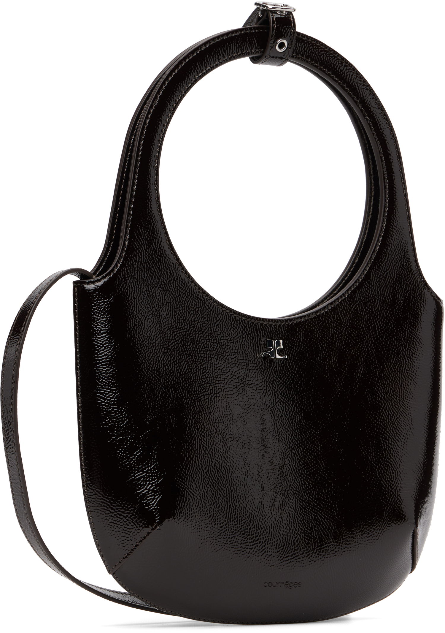 Taška cez rameno Courrèges Courrèges Holy Naplack Leather Shoulder Bag Čierna | 325GSA102CR0043, 1