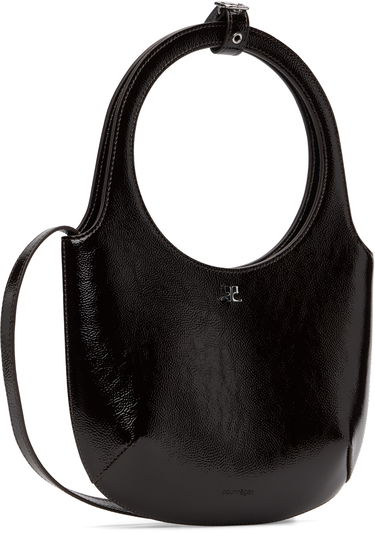 Taška cez rameno Courrèges Courrèges Holy Naplack Leather Shoulder Bag Čierna | 325GSA102CR0043, 1