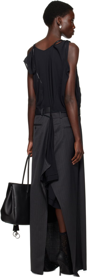 Sukňa Balenciaga Balenciaga Patched Slip Maxi Dress Čierna | 814348 TLO32, 2