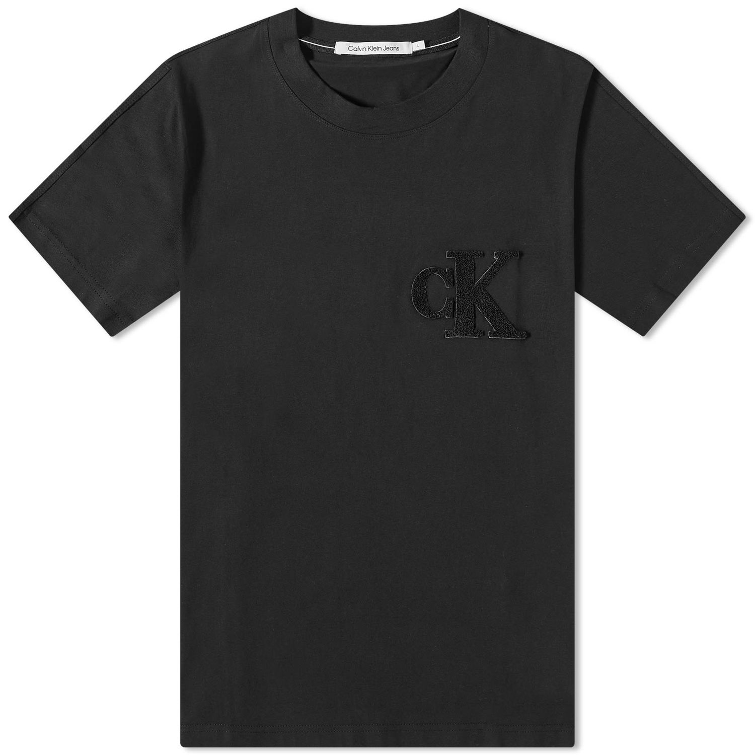 Tričko CALVIN KLEIN CK Chenille Ck Čierna | J30J323492BEH, 0