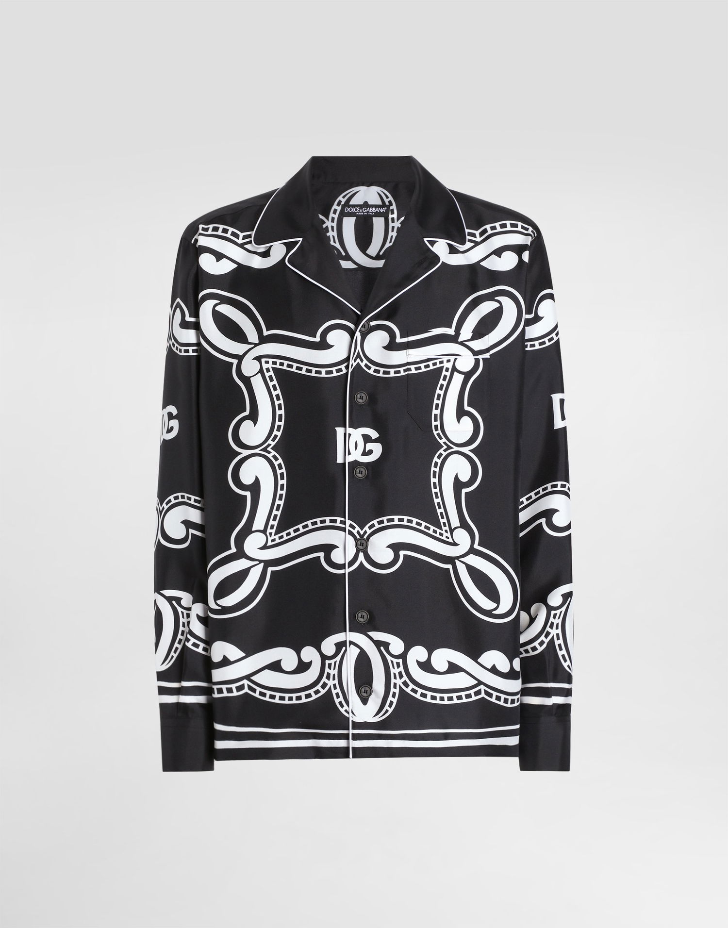 Košeľa Dolce & Gabbana Silk Shirt with Bandana Print Čierna | G5IF1THI1WFHN9RA, 0