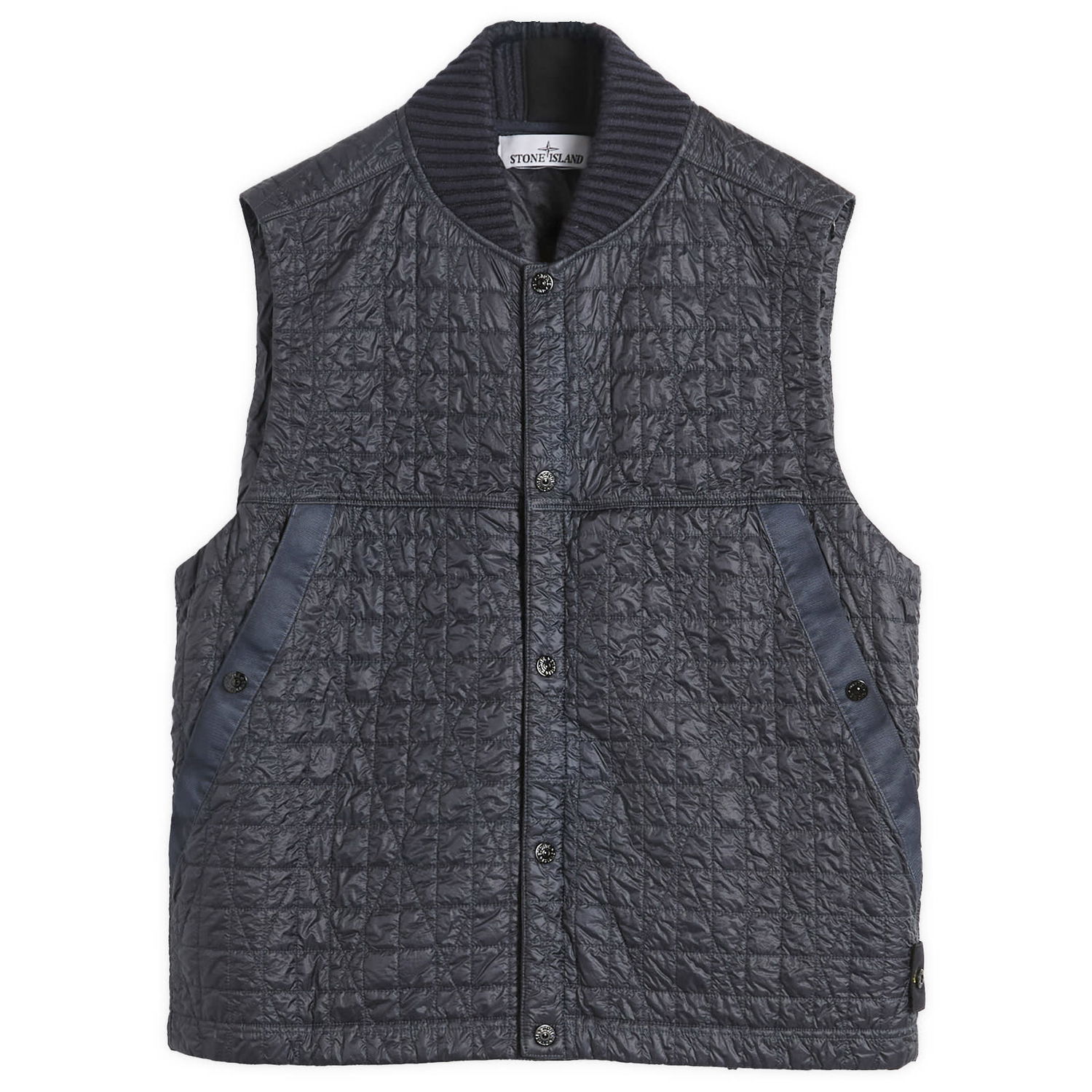 Vesta Stone Island Crinkle Reps Quilted-TC Vest, Size Large Navy | K2S15G100005-V0026, 1