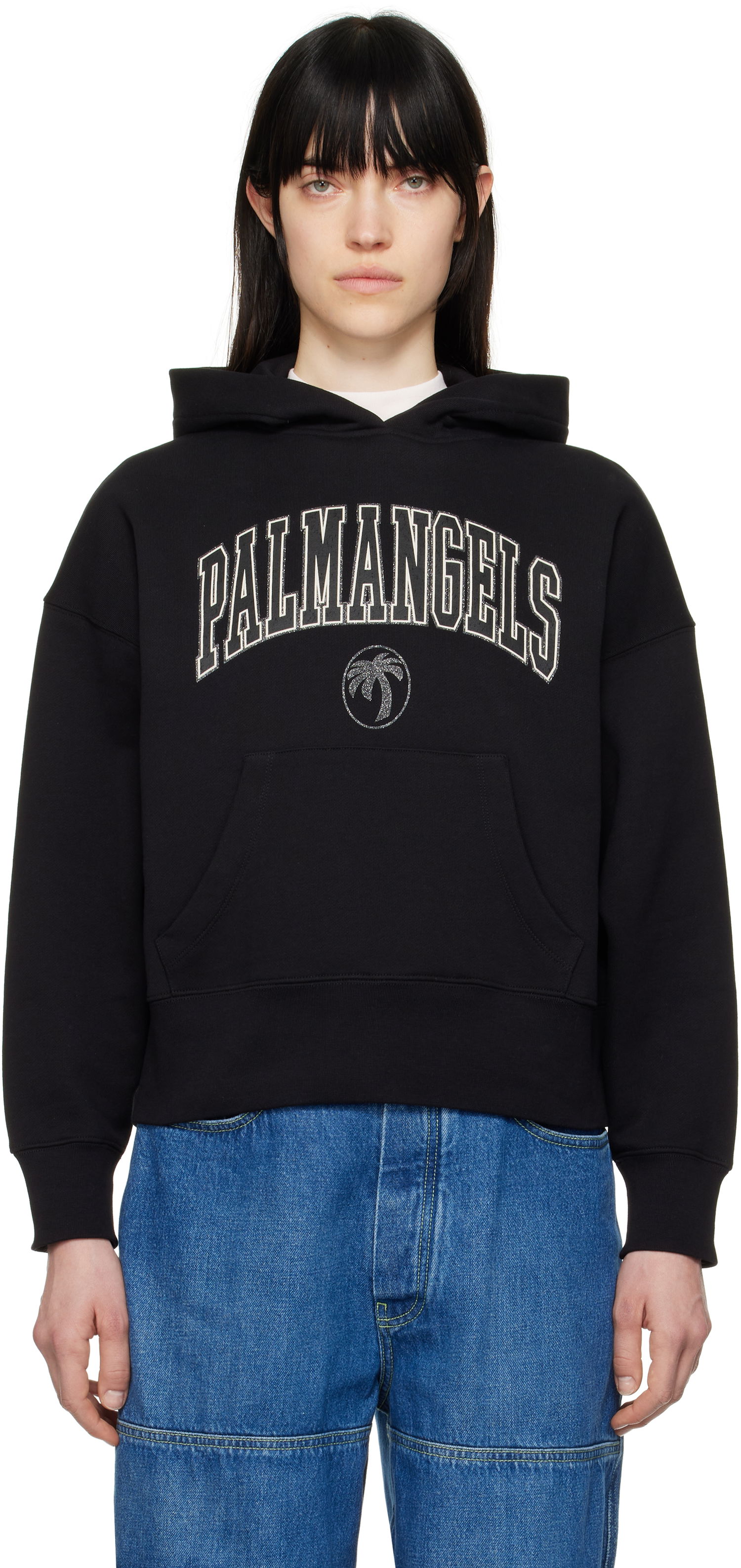 Mikina Palm Angels Palm Angels College Hoodie Čierna | PWBB023S25FLE001100B, 0