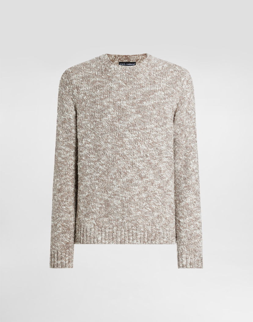 Sveter Dolce & Gabbana Dolce & Gabbana Fine-Gauge Wool Crew Neck Pullover Béžová | GXXA9TJAM8GS8232