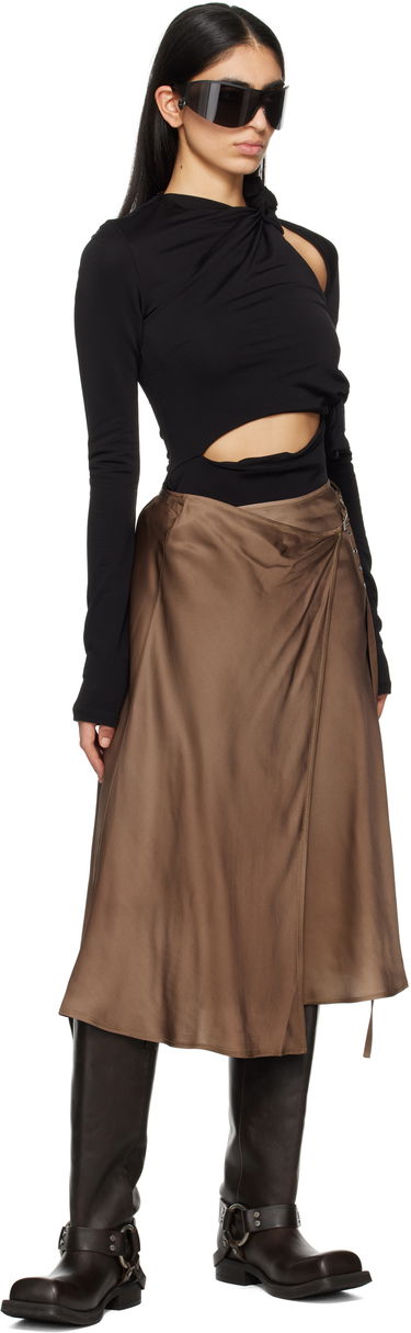 Sukňa Acne Studios Acne Studios Satin Wrap Midi Skirt Hnedá | AF0509-, 3