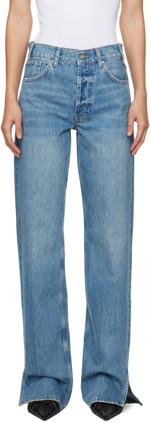 Džínsy Anine Bing Anine Bing Roy Split Hem Jeans Modrá | A-06-1113-477, 0