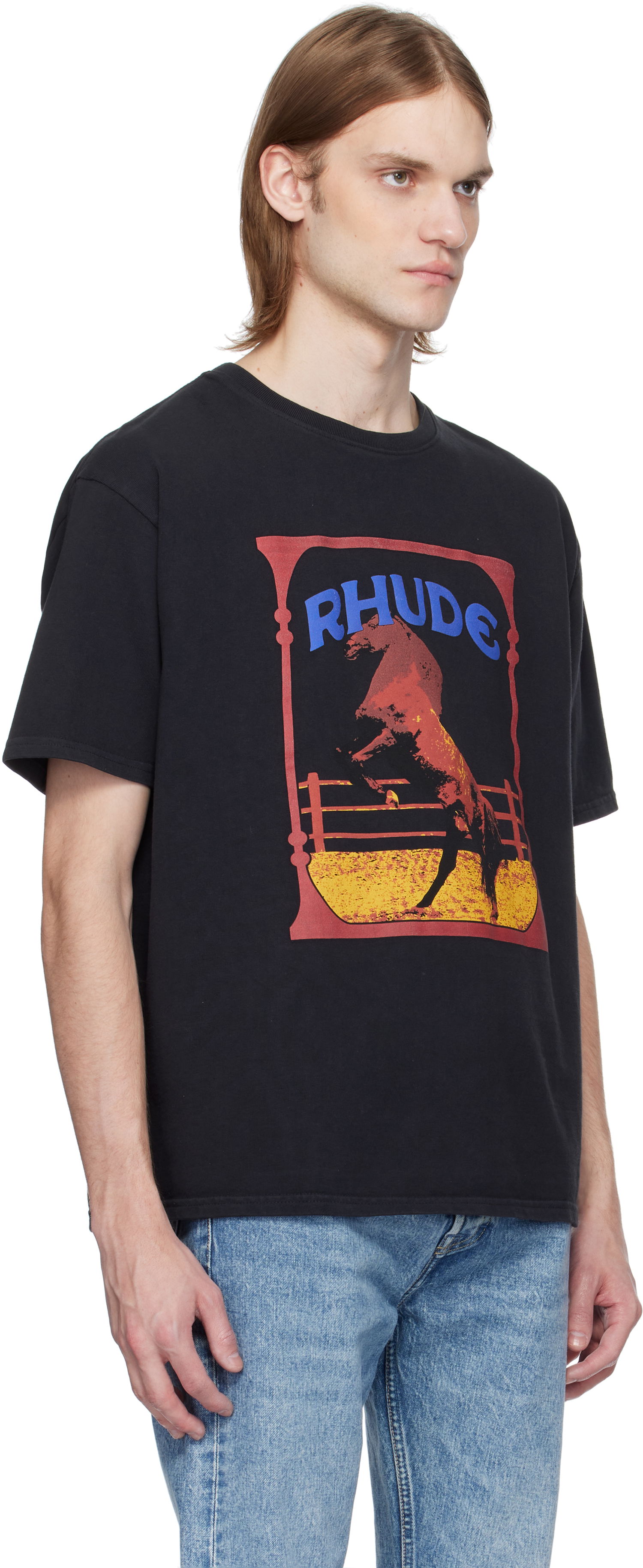 Tričko Rhude Rhude Cadre Horse Graphic Tee Čierna | RHSS25TT05012, 1