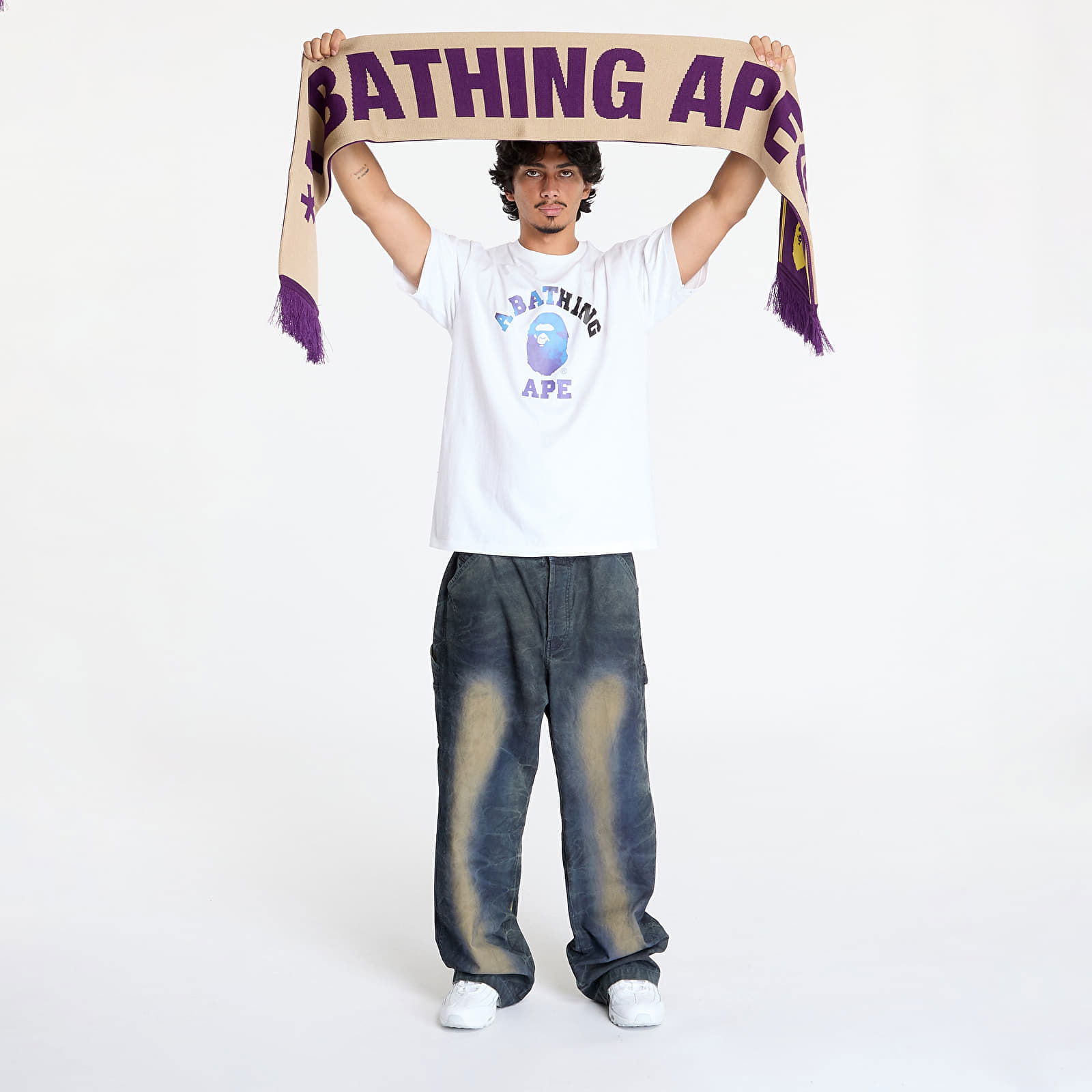 Jacquard Bape Logo Long Scarf