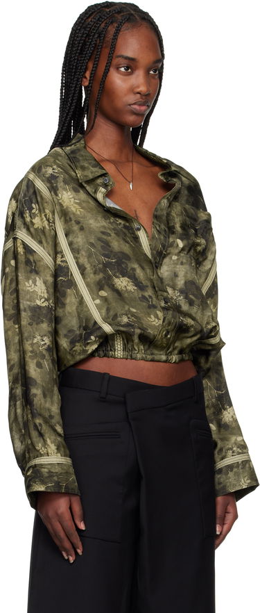 Košeľa R13 R13 Taped Crossover Cropped Shirt Zelené | R13WR378-R463B, 1