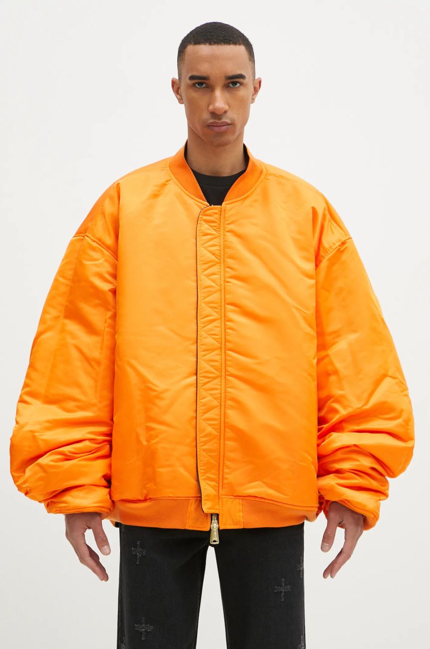 Bomber bunda VETEMENTS VETEMENTS Oversized Leather Bomber Jacket Čierna | UA66JA200B, 1