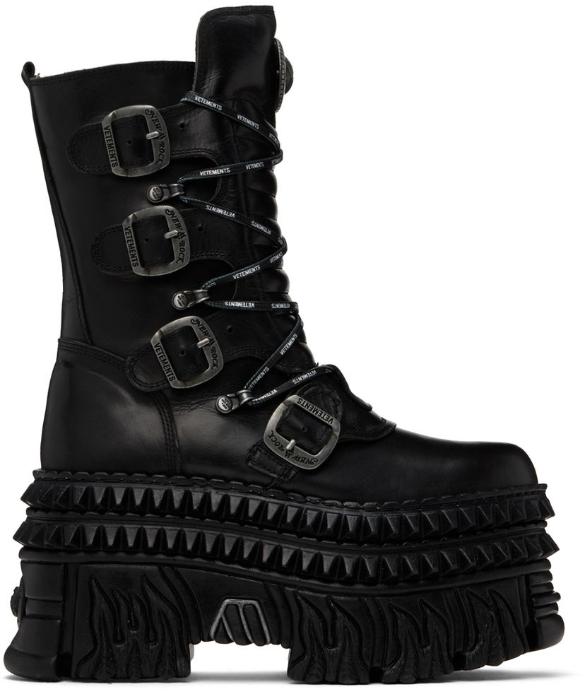 Tenisky a topánky VETEMENTS VETEMENTS New Rock Edition Platform Lace Up Boots Čierna | UA65BO110B