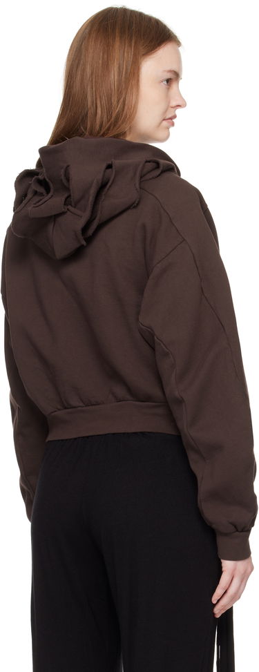Mikina Ottolinger Ottolinger Distressed Zip Hoodie Hnedá | 115-600415-02, 2