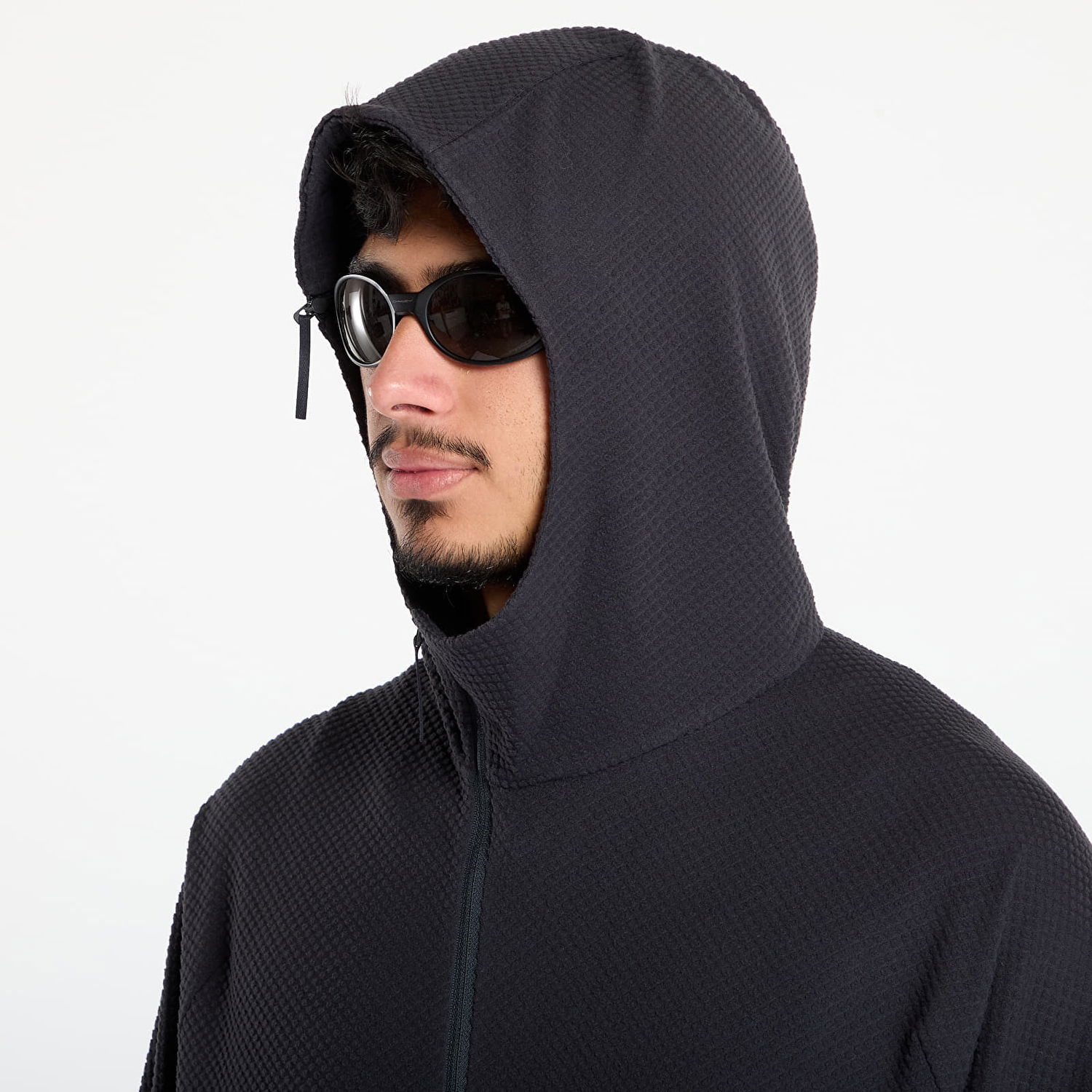 Mikina Post Archive Faction (PAF) Textured Full-Zip Fleece Hoodie Čierna | A1-100CC, 1