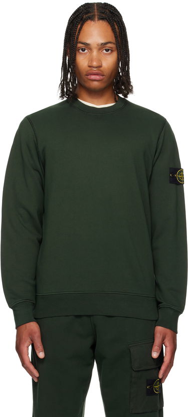 Mikina Stone Island Organic Cotton Fleece Sweatshirt Zelené | K2S15 6100060 S0051, 0