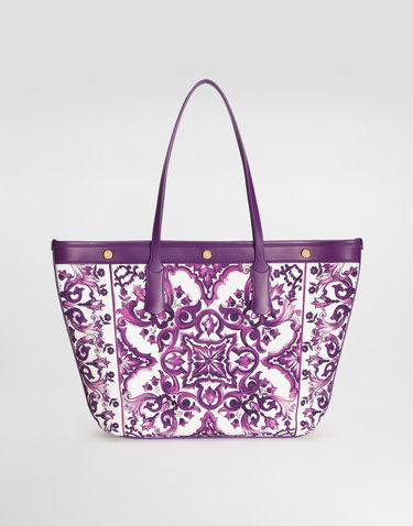 Tote bag Dolce & Gabbana Dolce & Gabbana Atene Majolica Print Shopping Tote Bag Fialová | BB7826AN220I23TN, 3