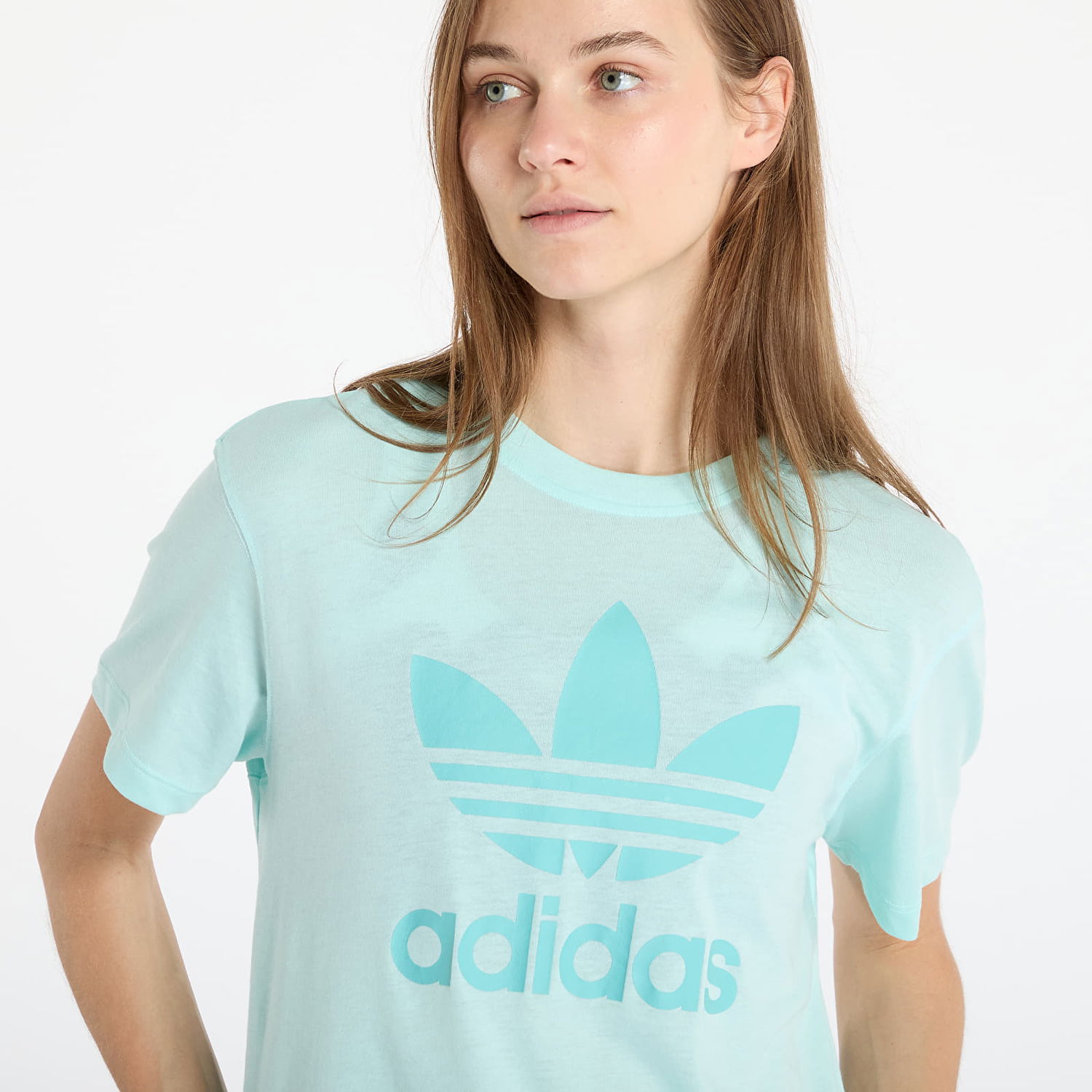 Tričko adidas Originals Adicolor Trefoil Boxy T-Shirt Tyrkysová | JD3142, 1