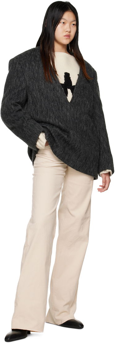 Bunda We11done We11done Y-Neck Fuzzy Jacket Šedá | WD-JK3-22-020-W-DG, 3