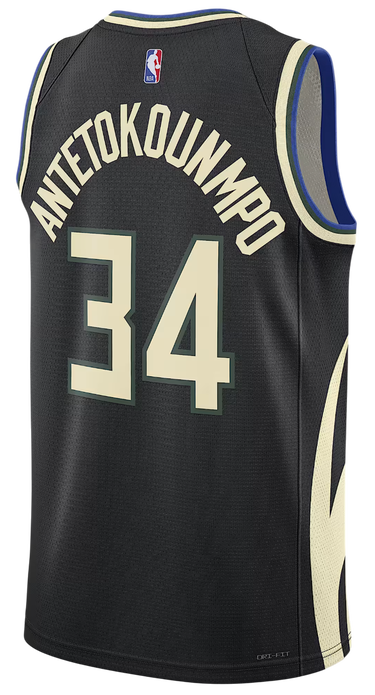 Dres Jordan Dri-FIT NBA Milwaukee Bucks Statement Edition 2022 Swingman Jersey Čierna | DO9533-010, 4
