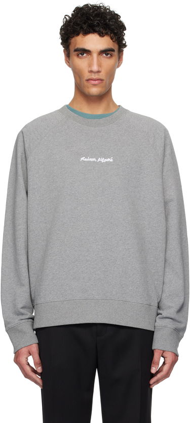 Sveter MAISON KITSUNÉ Maison Kitsuné Oversize Raglan Sweatshirt with Embroidery Šedá | OM00309KM0001, 0