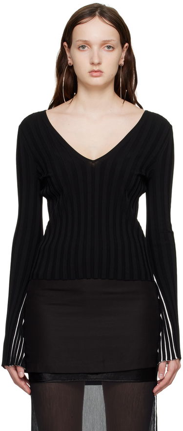 Sveter Helmut Lang Women's Ribbed Knit Sweater Čierna | N01HW717, 0