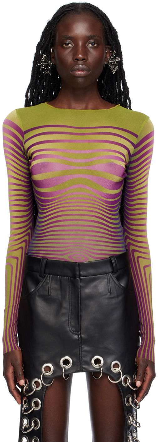 Jean Paul Gaultier Morphing Print Long Sleeve T-Shirt