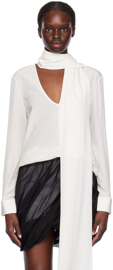 Košeľa Helmut Lang Helmut Lang Scarf Neck Blouse Biela | O01HW522, 0