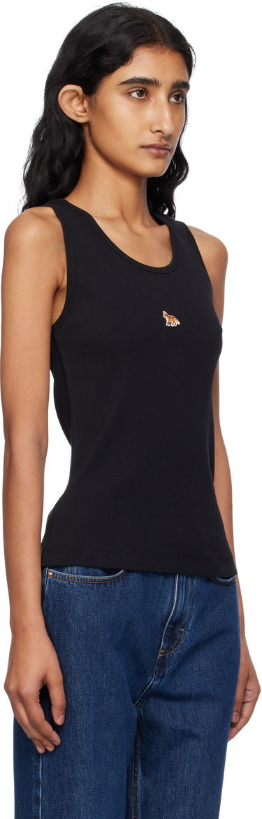 Tielko MAISON KITSUNÉ Maison Kitsuné 'Baby Fox' Ribbed Tank Top Biela | PW00623KA0033, 4