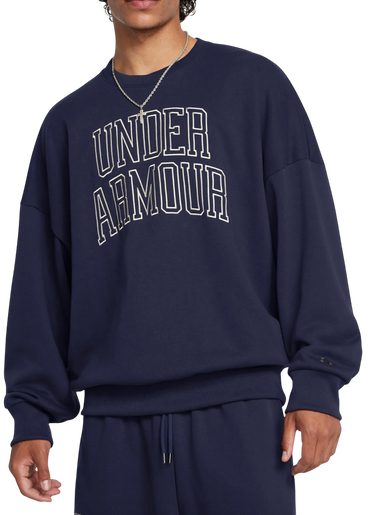 Mikina Under Armour Icon Heavyweight Terry Oversized Crewneck Sweatshirt Navy | 1386548-410, 0