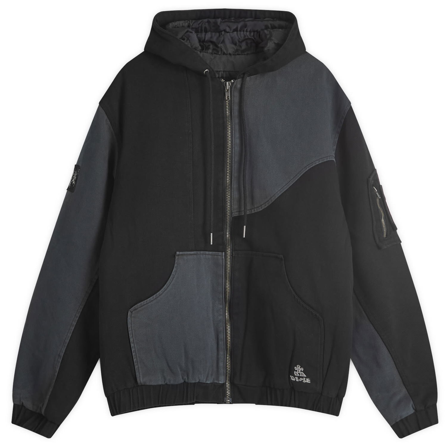 Bomber bunda Dime Denim Panel Hooded Bomber Jacket Čierna | DIMEFA244CHA, 0