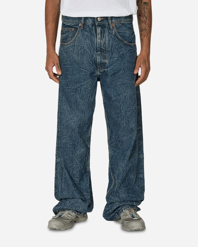 Džínsy Maison Margiela Crinkled Denim Trousers Modrá | SH0LA0010 993