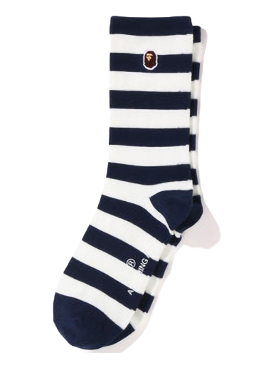Ponožky BAPE Ape Head One Point Hoop Socks Navy | 1I25-184-001