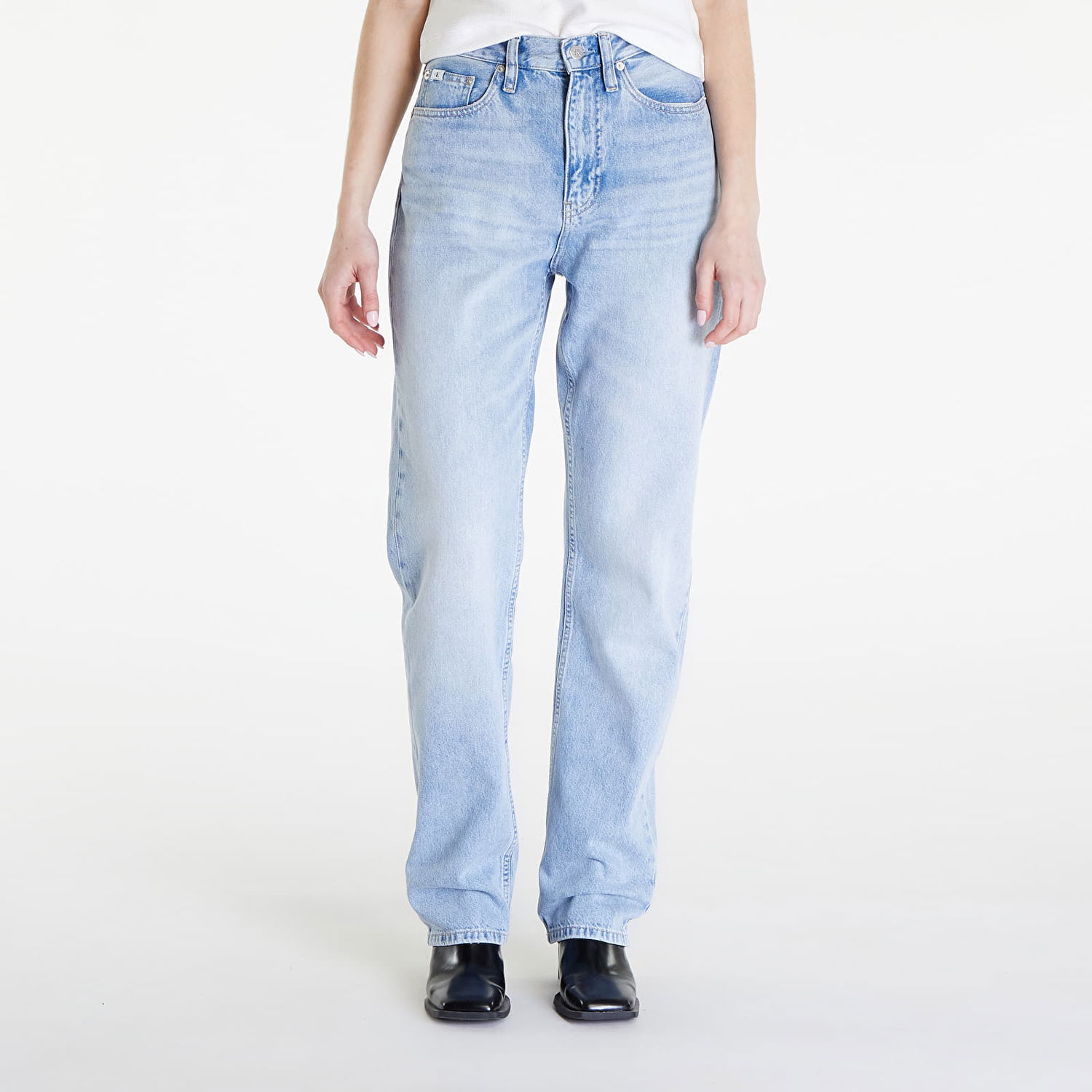 Džínsy CALVIN KLEIN Jeans High Rise Straight Jeans Denim Light Modrá | J20J222779 1AA, 0