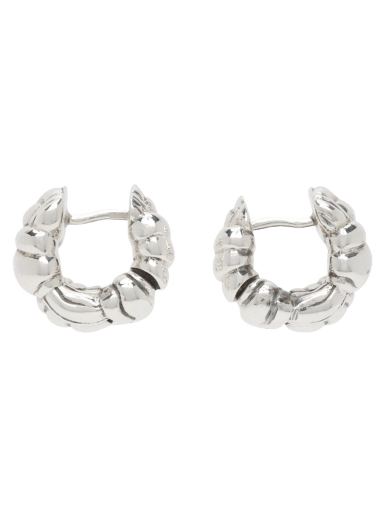 Náušnice Bottega Veneta Mini Pleat Hoop Earrings Šedá | 731900 V5070