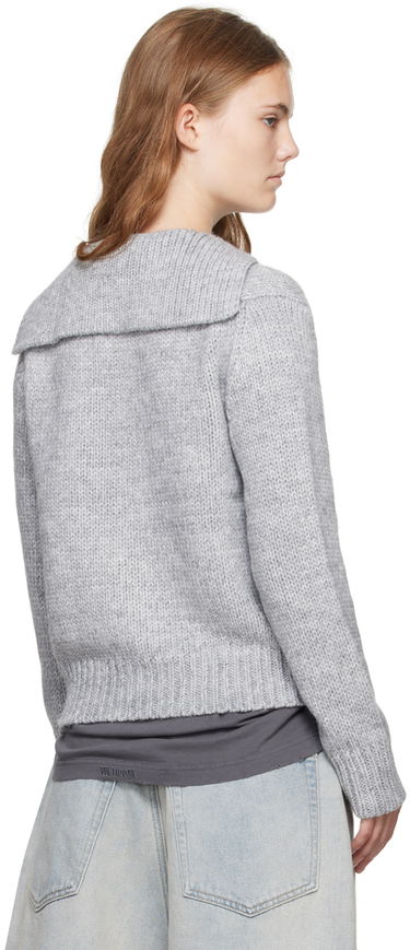 Sveter We11done Knit Sailor Collar Cardigan Šedá | WD-KC2-24-632-W-GY, 2
