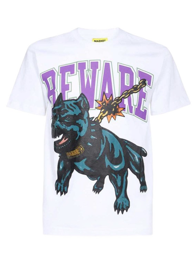 Tričko MARKET Beware Dog Washed Tee Biela | 399001086-2