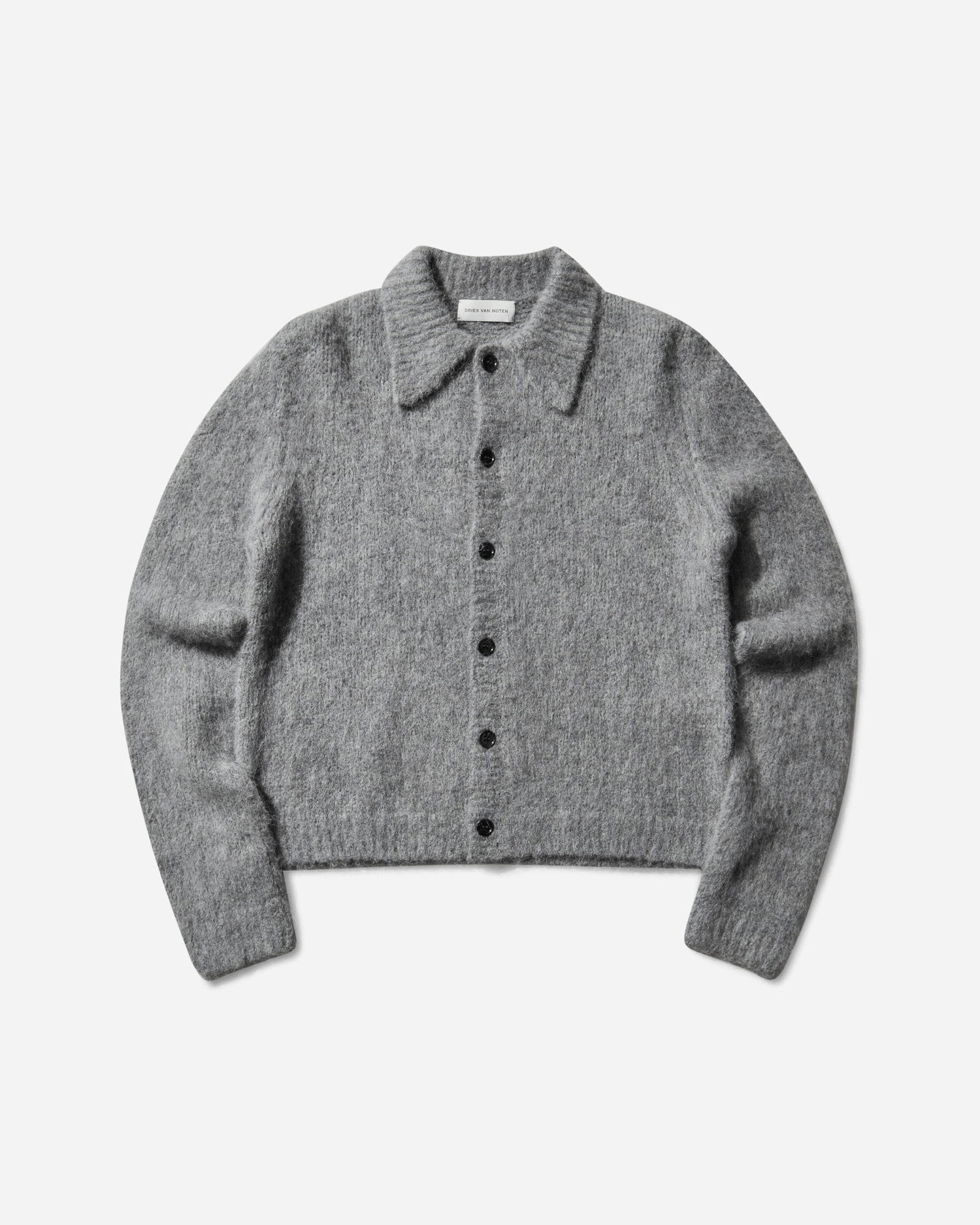 Sveter Dries Van Noten Cropped Wool Cardigan Šedá | 252-021225-2709 804, 1