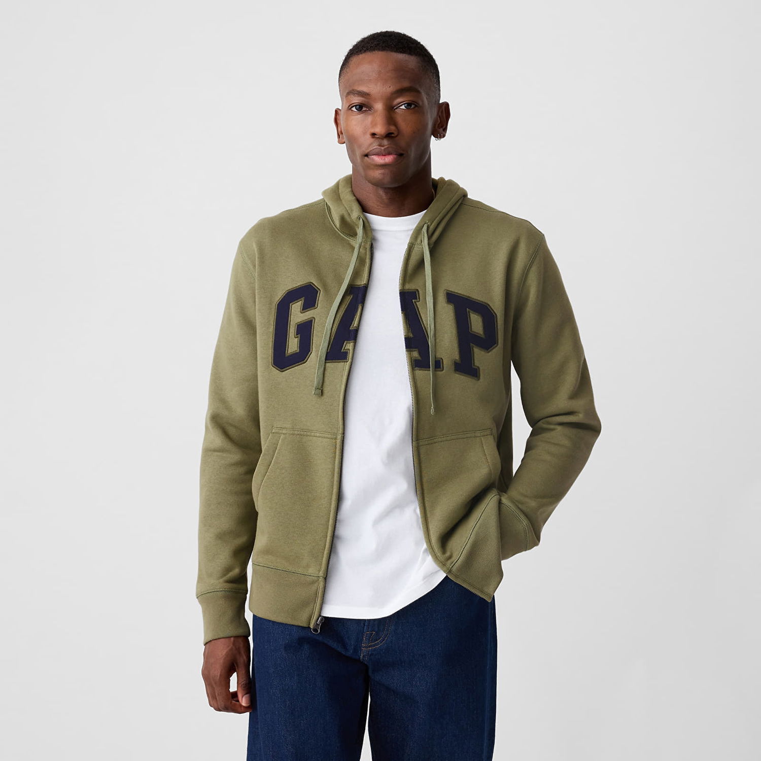 Mikina GAP Sweatshirt Logo Fullzip Hoodie Walden Green S Zelené | 840496-38, 0