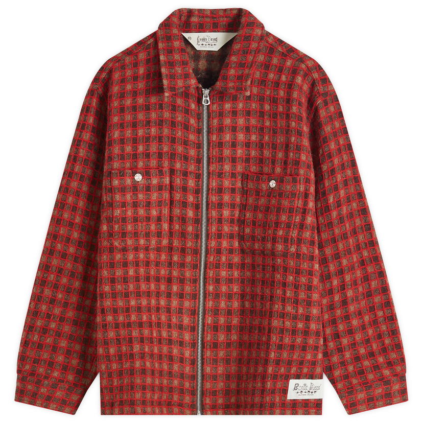 Košeľa Brain Dead Flannel Zip Overshirt Hnedá | F24T16004040-BRN