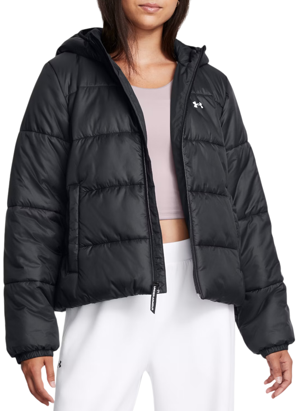 Prešívaná bunda Under Armour LW Insulate Hooded Jacket Čierna | 1389183-001, 0
