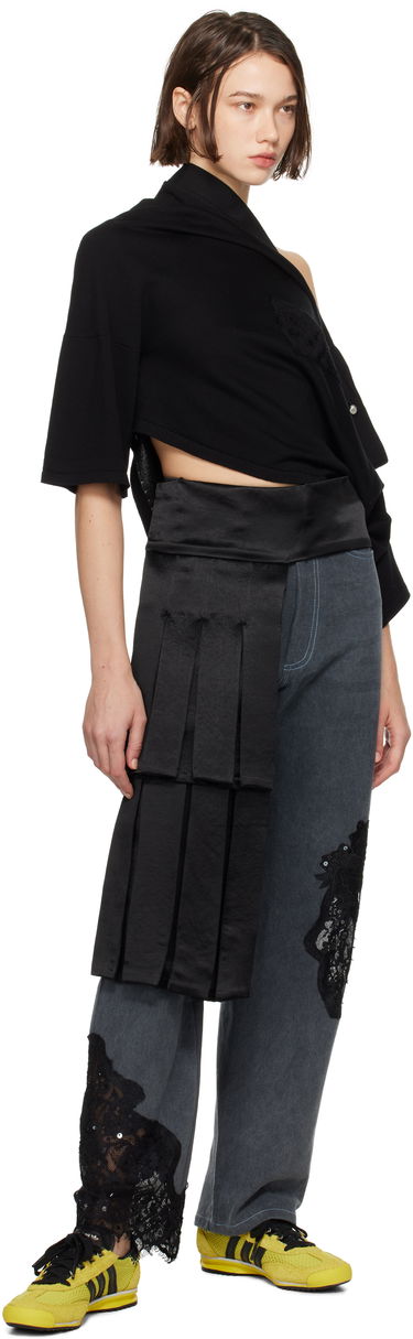 Opasok Collina Strada Collina Strada Satin Pleated Wrap Belt Čierna | XX1283, 3