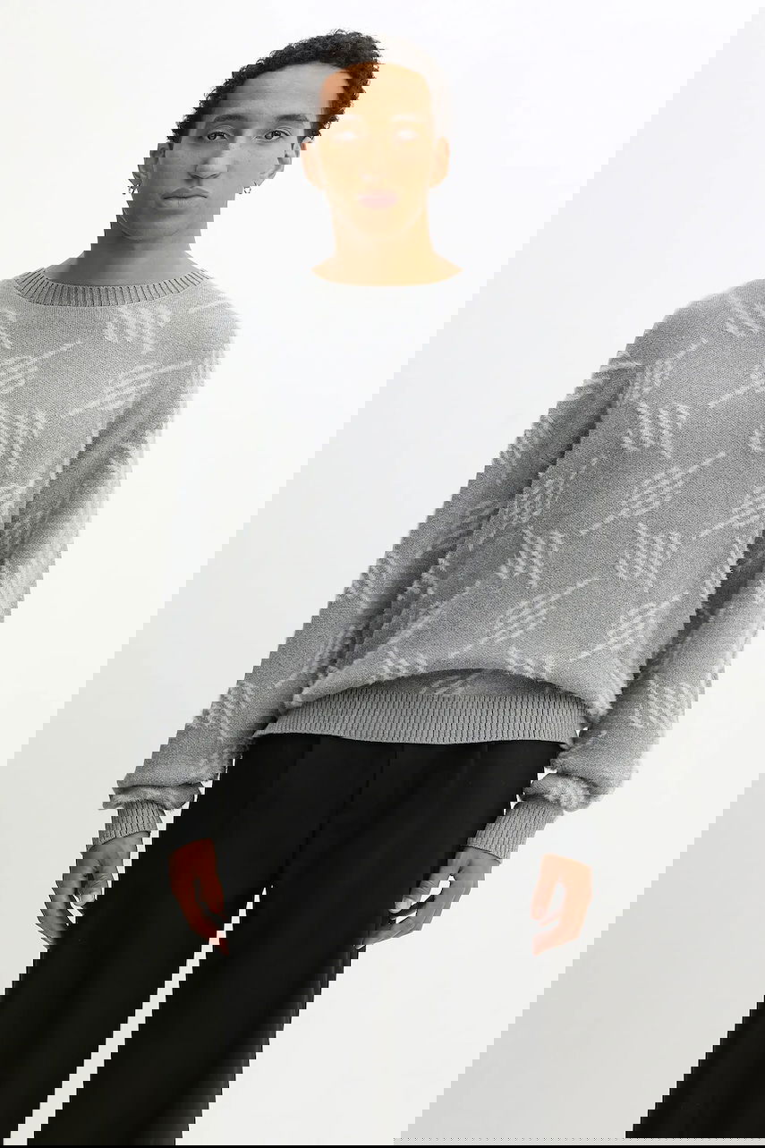 Sveter DAILY PAPER Sweater Tevin Monogram Knit Šedá | 2521120, 0