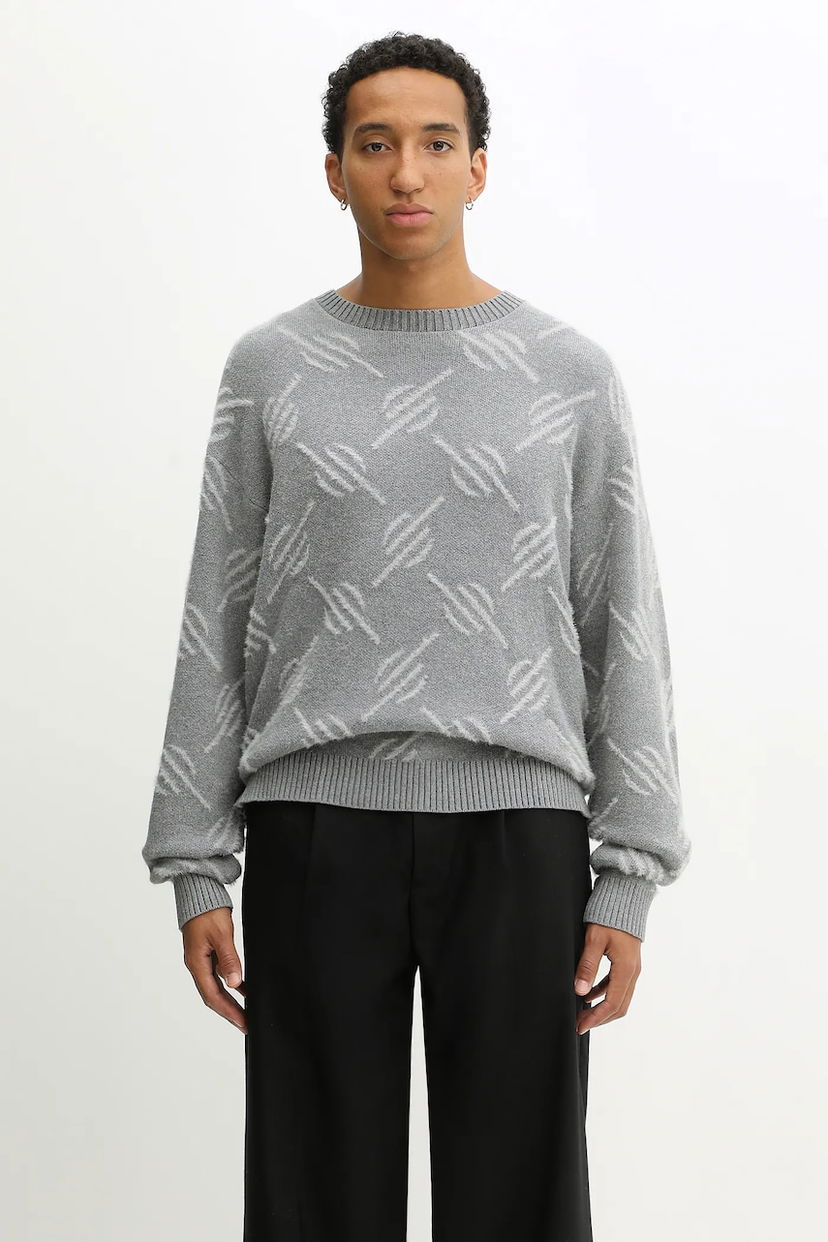 Sveter DAILY PAPER Sweater Tevin Monogram Knit Šedá | 2521120