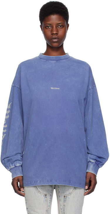 Tričko We11done We11done Faded Long Sleeve T-Shirt Modrá | WD-TT0-24-714-U-PP, 0
