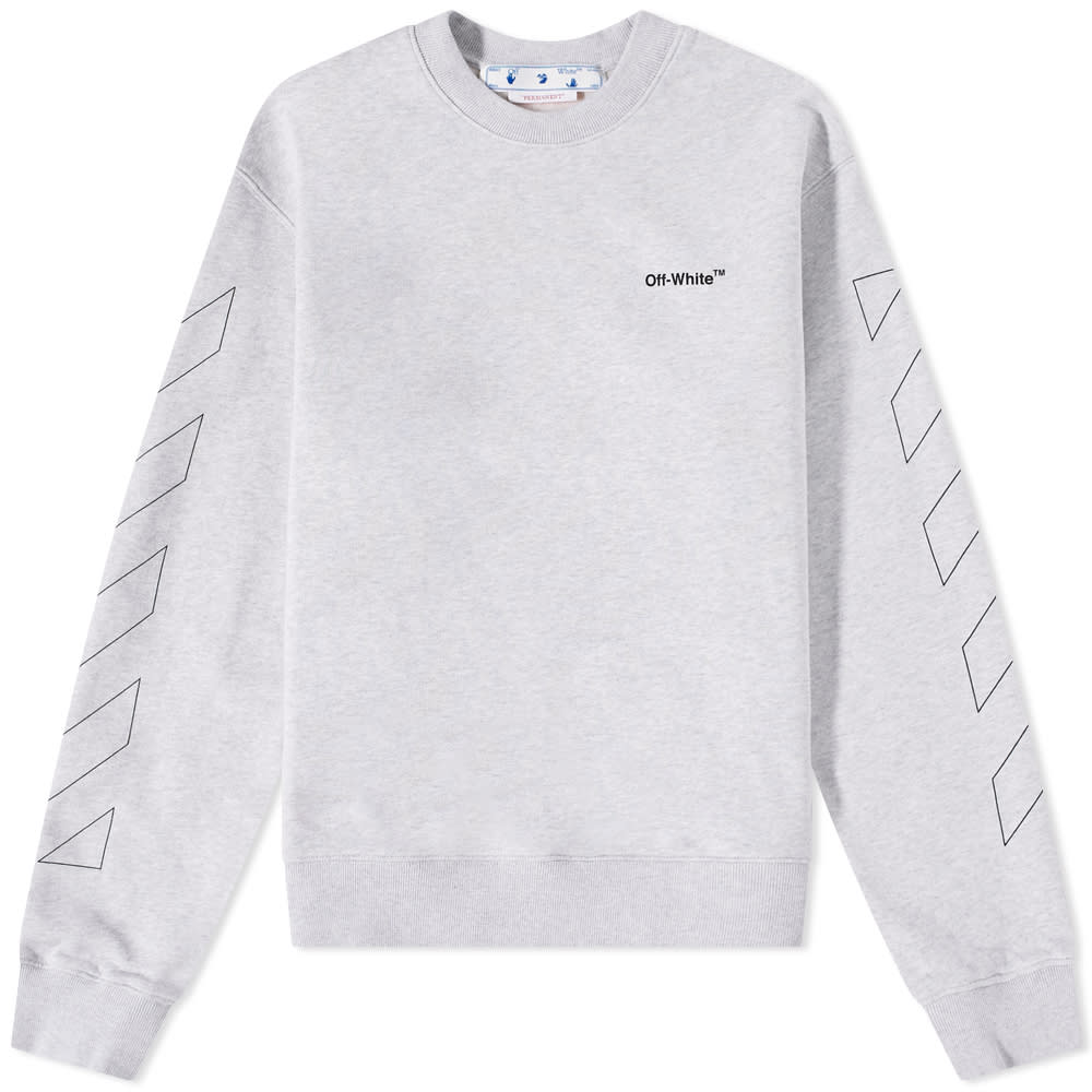 Diagonal Outline Slim Crew Neck Sweatshirt