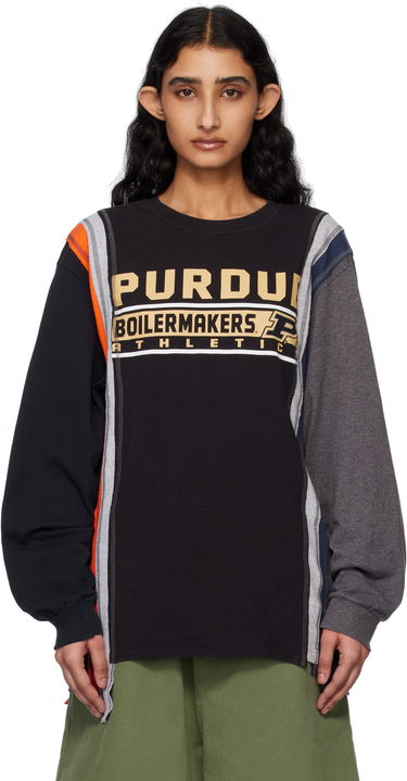 Sveter Needles NEEDLES 7 Cuts College Long Sleeve T-Shirt Čierna | QV409, 0